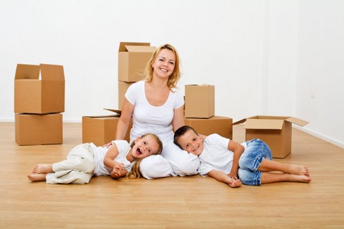 Professional office removals team handling business equipment in South Kensington